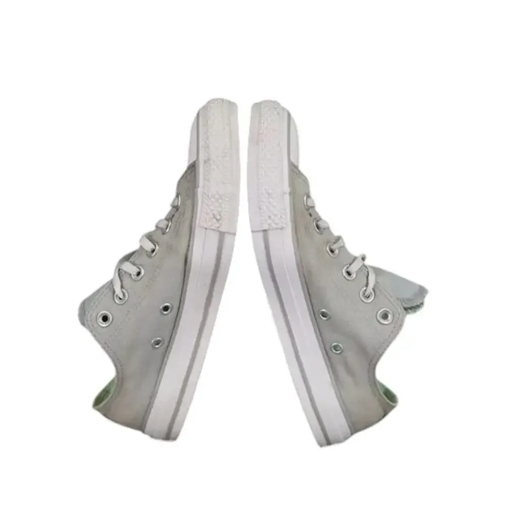 Converse Shoes Womens 8 Sneakers Chuck Taylor All Star Double Tongue Canvas Grey